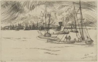 Amsterdam z Tolhuis, 1863 (akwaforta na papierze)